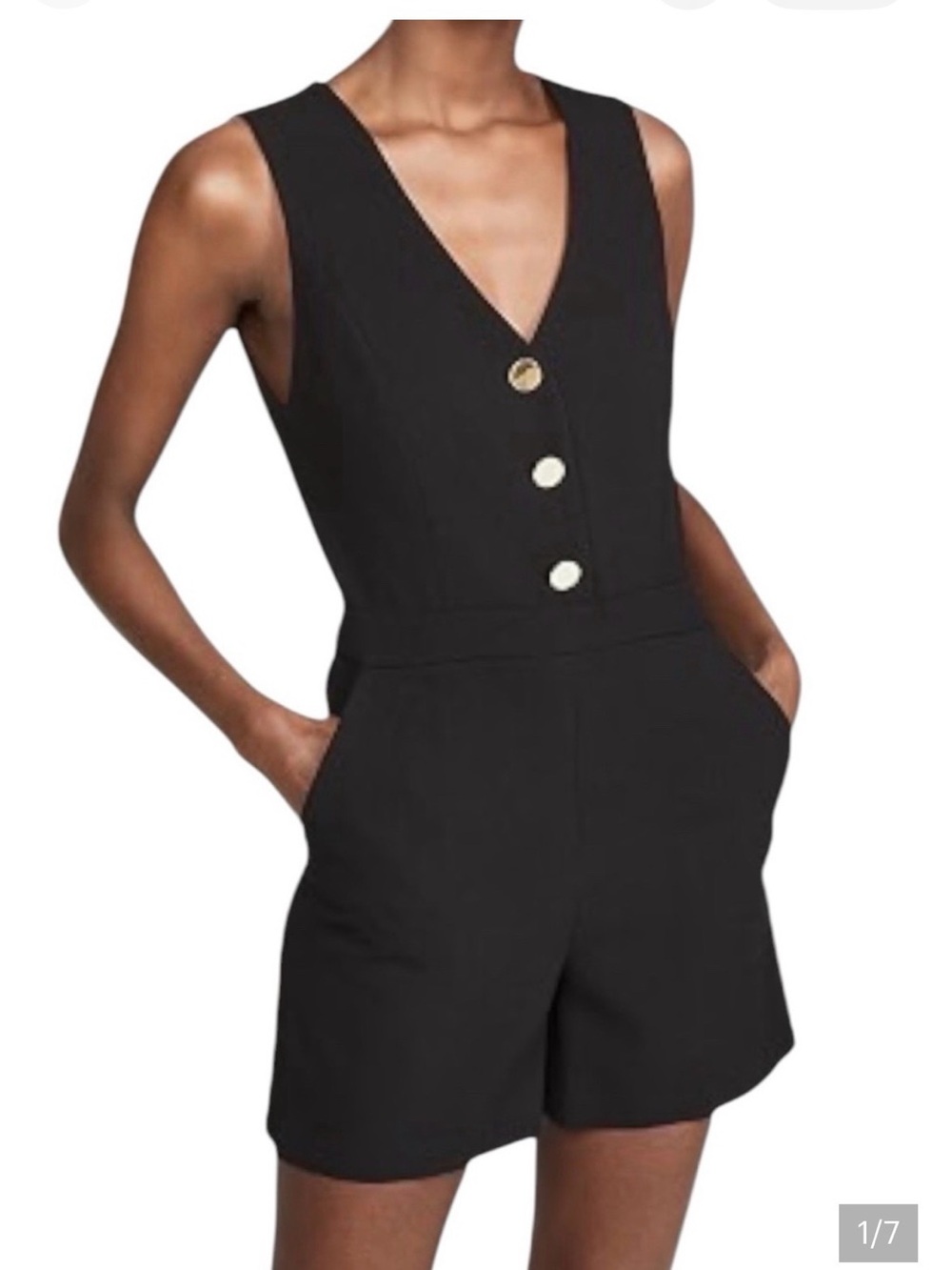 Alice and Olivia Black Sleeveless romper size 4